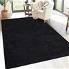 carpet city - Tappeto a pelo lungo per soggiorno, modello Shaggy, in tinta unita, colore: nero, 160 x 230 cm, morbido e moderno