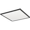 Eglo Rovito Plafoniera a LED, rotonda, con telecomando, per bagno, lampada da soffitto in plastica di colore nero e bianco, luce bianca calda e fredda, IP44, 50 x 50 cm
