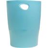 EXACOMPTA - Rif. 45391D - 1 Cestino per carta con manici ECOBIN Pop N'Co - Grande capacità 15 litri - Dimensioni 26,3 x 26,3 x 33,5 cm - per ufficio o casa - Ciano