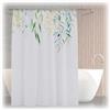 Relaxdays Tenda da Doccia Antimuffa, 180x200 cm, Tendina Vasca da Bagno, 12 Anelli, Poliestere Lavabile, Design Foglie