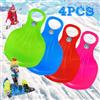 Popolic Slittino da Neve 2 Pezzi Bob Neve Slitta con Corda e Manico 86cm Sci Invernale All'aperto per Bambini e Adulti Robuste Slitte in Plastica 2 Pezzi Slittino con corda popolare Pneumatico