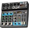 Depusheng Mixer audio professionale Digital FX 256 bit DSP USB Bluetooth MP3 Computer DJ Mixer 5 canali con alimentazione phantom da 48 V per registrazione PC, streaming live e karaoke