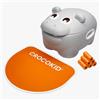 CROCOKID® Hippo Potty - Vasino Portatile 3 in 1 con 120 Sacchetti Igienici, 1-4 anni | Vasino Bimbo Robusto & Divertente a Forma di Ippopotamo, Piedini Antiscivolo & Tappetino Comfort - Arancione
