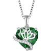 YL Collana Farfalla Cuore in argento 925 con ciondolo da Donna Mamma con pietra portafortuna Smeraldo