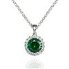 namana Collana Namana Halo con Pietre Colorate. Collana Argento con una Zirconia Cubica Blu, Verde o Azzurra o Collana Oro Rosa con una CZ Rossa. Collana con Ciondolo per Donna