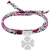 Schmuck Les Poulettes LES POULETTES BIJOUX - Bracciale Doppio Giro Collegamenti liberty e Trifoglio Argento 925 - Colors - Fucsia