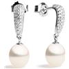 Secret & You Orecchini Vidia in Perle Coltivate d'Acqua Dolce Bianche a Goccia da 8-9 mm con Zirconi | Secret & You | Argento Sterling 925