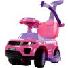 sun baby Auto 4in1 per bambini, scivolo a partire da 2 anni e auto a spinta con clacson e musica, spazio per riporre i bagagli sotto il sedile (Rosa)