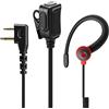 HYS Cuffie | Cuffie PTT a forma di G | 2 poli per radio | Compatibile con Midland G7 pro G8 G9 Pro M24 Plus M48 M99 G6 XT G7 XTR Alan HP450 (RED, 1)