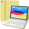 JADEMALL Tastiera iPad 10 Generazione 10.9 2022/11 Generazione 11 2025 A16, Custodia Tastiera per iPad 10/11 Generazione 10,9/11, Italiano QWERTY Tastiera Bluetooth Rimovibile con Supporto Pencil, Giallo