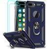 LeYi Cover Per iPhone 8 Plus/7 Plus,iPhone 6s Plus/6 Plus con Vetro Temperato [2 Pack], Custodia Grado Militare 360° Anello Supporto Ring Bumper TPU Case Silicone Custodie Per iPhone 6/6s/7/8 Plus