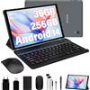 RUSHAR Tablet 10.4 Pollici Android 14 Con 36GB RAM+256GB ROM (2TB TF), 4G LTE/SIM+5G WiFi, Octa-Core 2.0GHz, INCELL 2000x1200, 13MP+8MP, Tastiera Inclusa, GPS/Bluetooth, Grigio
