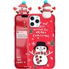 Yoedge Cover per Samsung Galaxy M32 (4G), Natale Custodie 3D Bambola Cartoon Antiurto Antiscivolo Morbido TPU Silicone Rosso Carino Protettiva Case per Samsung M32 (6,4 pollici), Pupazzo di Neve