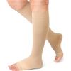 beister Calze A Compressione Piede Aperto Uomo & Donna, 20-30mmhg Calze Di Compressione Classe 2 Medical Supporto Graduale Calze Di Compressione, Indicato per Vene varicose, edema