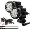 Kairiyard Coppia Fari per Moto Faretto Frontale Fendinebbia Aggiuntivo Supplementari per Moto con Interruttore e Supporto Staffa 90W 9000LM+Doppia Flash modalità Lente in vetro temperato IP68 CNC.