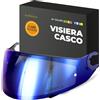 Everalo Visiera Compatibile con Shark Spartan - Spartan 1.2 - Skwal - Skwal 2 - D Skwal - D Skwal 2 - Vz160 - Vz165 (Blu Elettro)