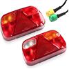 SPARKMOTO 2 x Fanali Posteriori Rimorchio con triangolo, 12V fanale Luci posteriore rimorchio agricolo con connettore a baionetta Per Caravan, Camion