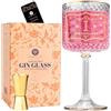 VEMACITY Bicchieri Gin Tonic Personalizzati - Bicchiere Gin Tonic con Iniziale (I), 3 Bordi Dorati, Spoon e Jigger Oro | Set Regalo con Confezione Elegante e PDF eBook Gratis