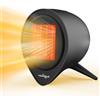 fraxinus Stufetta Elettrica 1500W, Termoventilatore Ceramico, Stufe Elettriche con Timer 15H, Risparmio Energetico, Potente e Compatto, Portatile per Stanze Piccole, Casa o Ufficio - Nero.