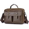 SPAHER Borsello Tracolla Pelle Uomo Donna Borsetta Uomo Tracolla in Vera Pelle Multitasche Borsa a Spalla Crossbody Borse Messenger per 11 Pollici Ipad con Tracolla Regolabile, Marrone