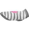 Record - Maglioncino per Cani Pullove, lunghezza dorso 40 cm. Maglione caldo con Cuore in Paillettes Reversibile, Foro Guinzaglio e Lavabile in Lavatrice | Grigio - Bianco, M