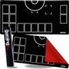 The Gaming Mat Company - Tappetino Singolo Compatibile Pokemon con Base in Gomma Rossa - 28,35 x 14,17 - Tappetino da Battaglia Nero e Bianco per Gioco TCG Pokemon e Carte da Collezione