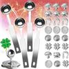 Dongcill Set 28 Pezzi per versare Stagno,24 Personaggi Pesanti 4 cucchiai | Set di versare Il Capodanno, Capodanno, Il Gioco di Festa della divinazione, Felice Anno Nuovo con Stelle