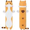Yeqivo Peluche Cuscino Lungo Gatto Kawaii per Bambina - PLUSH Cuscino PELUCHE GATTO per Letto e Divano (50CM Giallo)