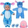 Carreuty Vestiti per bambole da 35 a 43 cm, vestiti per bambini con calze e zaino, tuta blu, vestiti per bambole da 14 a 18 pollici, regalo per ragazzi e stanchini