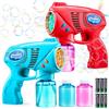 JOYIN 2 pezzi Pistola a Bolle Colorata con 2 Bottiglie di Soluzione di Bolle da 147ml per Bambini Giochi all'aperto e al coperto Festa a tema d'estate Compleanno