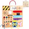 Konijiwa 23 in 1 Giocattoli per bambini Montessori Busy Board per 1 2 3 anni Ragazzi Ragazze Giocattoli di Legno con Con 15 Interruttori, 26 Luci LED Interruttore, Carillon Scatole, Cerniere