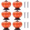 NAKUPENDA 6Pcs Manopole in Ceramica Pomelli per Mobili Zucca Pomelli per Cassetti in Ceramica a Forma di Zucca per Mobili da Ufficio, Armadio da Cucina, Cassetti (Arancione)