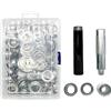 ZKSMNB Grommet Set di attrezzi da 16 mm, 100 occhielli e occhielli Grommet con pinza per occhielli, set di attrezzi per teloni in pelle, copertura per piscina