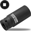 DAKCOS 1/2 Chiave Bussola 24mm a 12 Punte, Nero,1 Pezzi,Cr-Mo