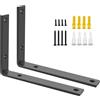 Sayayo Staffe per Mensole Nero Staffe a L Pesanti Carico 50KG, 5mm di Spessore Staffa Mensola da Parete Staffa Angolari Supporti Mensola Reggi Mensola da Muro, 200mm*150mm, 2 pezzi