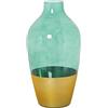 AlexandreHouse JARRÓN CRISTAL DORADO/VERDE °15X28CM,BOCA:°5CMBASE:°8,5C