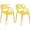 Totò Piccinni Sedia INFINITY TIMBER Impilabile Design Moderno in Polipropilene (Giallo Senape, 2 Pz)