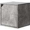 BAKAJI Mensola Cubo con 1 Anta da Parete, Pensile Montaggio a Muro Design Moderno, Mobile Sospeso 35 x 35 cm,per Arredamento Casa, Ufficio, Libreria Multiuso Ideale per Soggiorno, Cucina (Cemento)