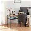 [en.casa] Tavolino Basso da Divano Tavolino con 2 Piani Rettangolari Consolle Stretto per Soggiorno Tavolino da Caffè 55 x 51 x 36 cm - Effetto Rovere/Nero