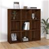FIRBNUS Libreria marrone effetto rovere, 98 x 30 x 98 cm, mobili da soggiorno, credenza in legno, sottile e industriale