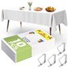 YSOOUA Tovaglia Usa e Getta 10 pezzi Tovaglie Bianche 137 x 274 cm Tovaglia Bianca Antimacchia con Fermatovaglia per Tavolo da Buffet, Feste, Cena, Matrimonio, Anniversario e Altro (bianco)
