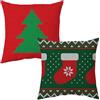 MORAINJAY 2 Pezzi Federe Cuscini Natalizi,45x45cm Copricuscini Natalizi Per Divano e Lino,Federa Natale Decorativo Inverno,Copricuscini Per Divano Salotto e Camera(F)