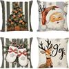 MEYDLL Natale Fodere per Cuscini, 4 Pezzi Divano Natale Copricuscini, Federe 45x45, Cuscini Natalizi Decorativi Cuscini Caso, Copricuscini Natalizi, Fodera per Cuscino per Decorazioni Natalizie