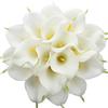 Veryhome 20Pcs Calla Fiore Artificiale Sposa Latice Vero Tocco Famiglia Partito Matrimonio Decorazione