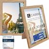 CABBEL confezione da due (2 pezzi) cornici DIN A4 21x30 in legno MDF Rovere con plexiglass infrangibile /