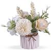 Meyerascal Fiori artificiali in vaso,piccolo vaso in ceramica,piante di fiori finti,decorazione da scrivania per interni e ufficio,ortensie finte per tavolo,libreria,camera da letto,soggiorno,feste,