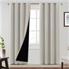 BellaHills Tende Oscuranti Termiche per Soggiorno 2 Pezzi, Tenda Oscurante ad Anelli Tende Camera da Letto Moderne L140 x A240 cm, Pietra Pomice
