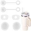 ASOMI Set di 6 tappi in silicone a tenuta stagna, applicabili agli accessori per tazze Stanley Cup H2.0 40oz/30oz, 2 coperchi con cannuccia, 2 tappi quadrati e 2 tappi rotondi (colore trasparente)