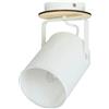 Licht-Erlebnisse Faretto Spot da soffitto per interni orientabile RELAX bianco stile moderno in legno,tela e metallo E27 ideale nel corridoio e come luce da lettura