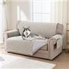 BellaHills 100% Impermeabile Copri Divano 2 Posti Con Braccioli, Copridivano Universale Con Tasche Portaoggetti, Seduta 120cm, Rovere Francese